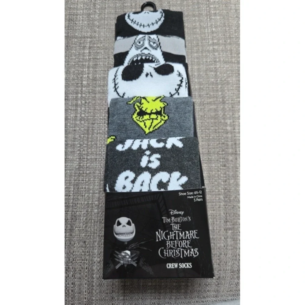 Disney Tim Burtons The‎ Nightmare Before Christmas Crew Socks 6 1/2 -12